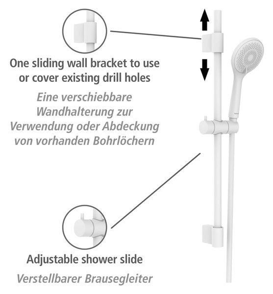 Bijeli set za tuš kabinu od nehrđajućeg čelika 70 cm Watersaving – Wenko