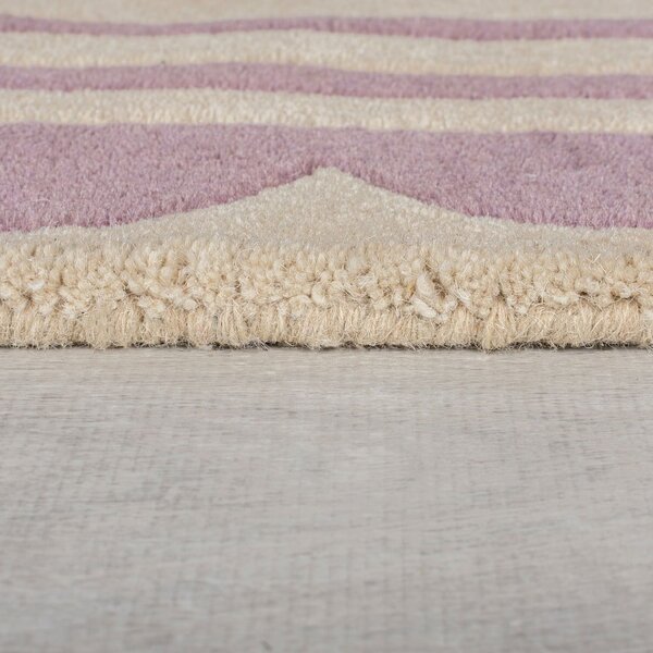 Ljubičasti/u prirodnoj boji ručno rađen vunen tepih 160x230 cm Lois Scallop – Flair Rugs