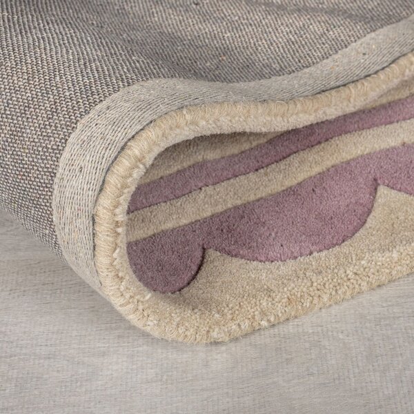 Ljubičasti/u prirodnoj boji ručno rađen vunen tepih 160x230 cm Lois Scallop – Flair Rugs