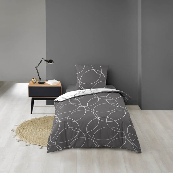 Siva posteljina za krevet za jednu osobu od mikrovlakana 140x200 cm Elton – douceur d'intérieur