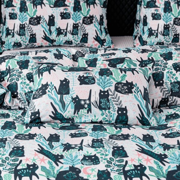 Posteljina od mikrovlakana CREEPY CATS šarena Dimenzije posteljine: 70 x 90 cm | 140 x 200 cm