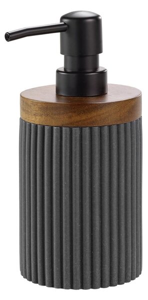Antracitno sivi dozator sapuna od polyresina 350 ml Niagara – douceur d'intérieur