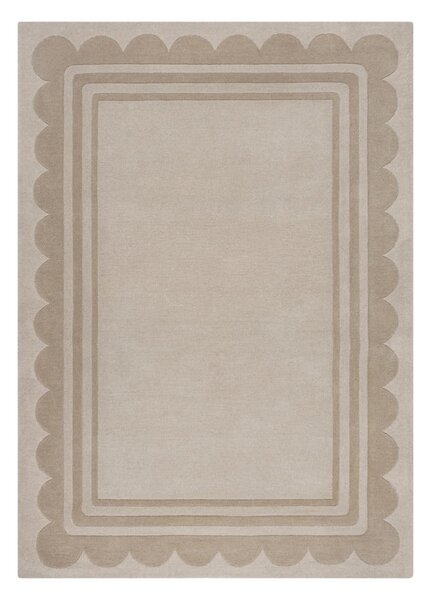 Ručno rađen vunen tepih u prirodnoj boji 120x170 cm Lois Scallop – Flair Rugs