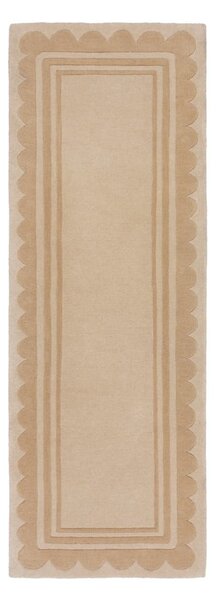 Ručno rađena vunena staza u prirodnoj boji 80x230 cm Lois Scallop – Flair Rugs