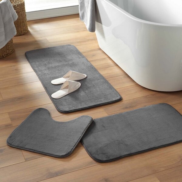 Antracitno siva kupaonska prostirka za WC 45x45 cm Vitamine – douceur d'intérieur