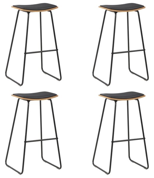 VidaXL Barski stolci od umjetne kože 4 kom crni