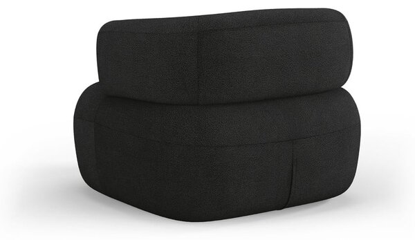 Crna fotelja od bouclé tkanine Jenny – Micadoni Home