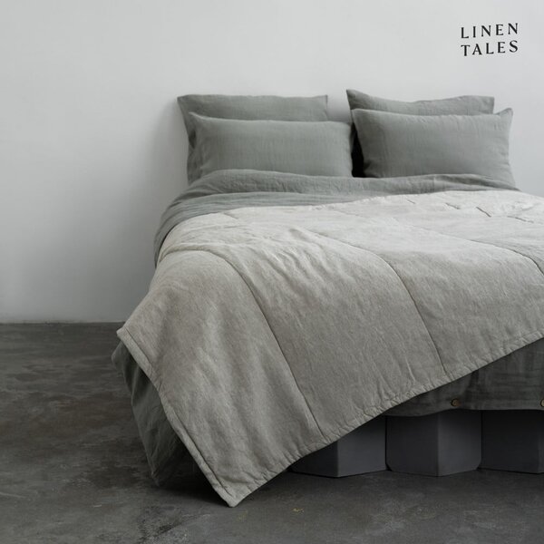 Laneni prošiveni prekrivač u prirodnoj boji 220x230 cm Melange – Linen Tales