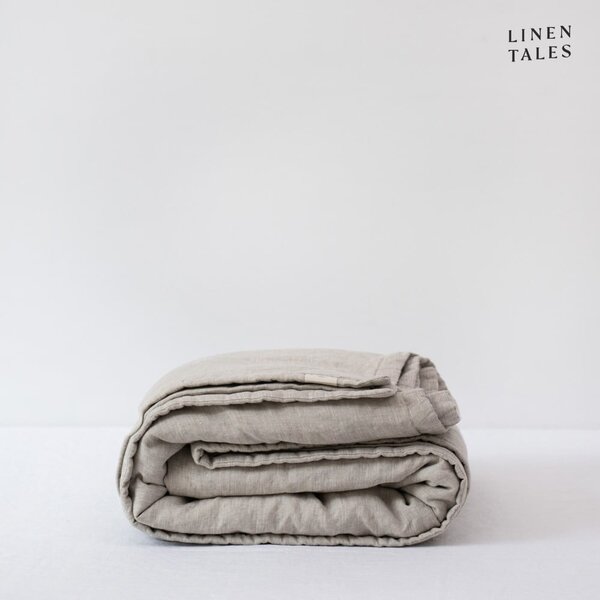 Laneni prošiveni prekrivač u prirodnoj boji 220x230 cm Melange – Linen Tales