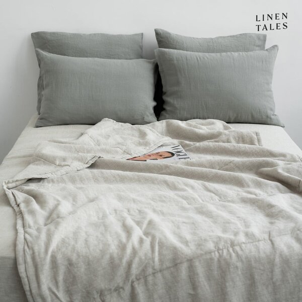 Laneni prošiveni prekrivač u prirodnoj boji 220x230 cm Melange – Linen Tales