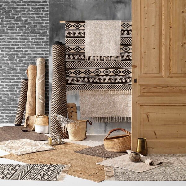 Crni/u prirodnoj boji tepih 120x170 cm Zigzag – douceur d'intérieur