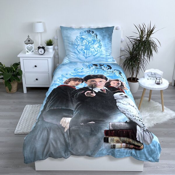 Dječja posteljina od mikrofibre HARRY POTTER HP217 plava Dimenzije posteljine: 70 x 90 cm | 140 x 200 cm