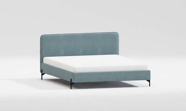 Svijetlo plavi tapecirani bračni krevet s podnicom 180x200 cm Barker – Ropez