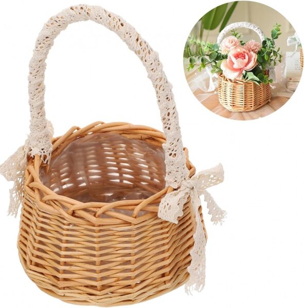 Pletena košara za cvijeće ili uskršnje darove 16x22x11 cm