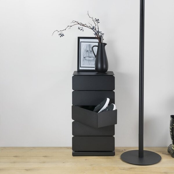 Crna metalna komoda 37x72x26 cm Joey – Spinder Design