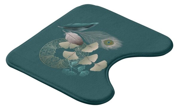 Tirkizna kupaonska prostirka za WC 45x45 cm Ginkoblue – douceur d'intérieur
