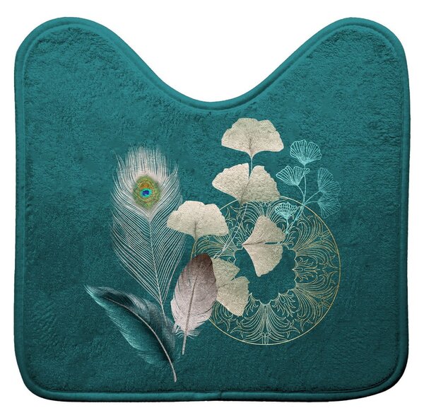 Tirkizna kupaonska prostirka za WC 45x45 cm Ginkoblue – douceur d'intérieur