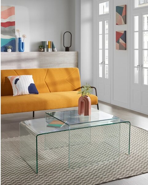 Stakleni stolić za kavu 50x110 cm Burano – Kave Home