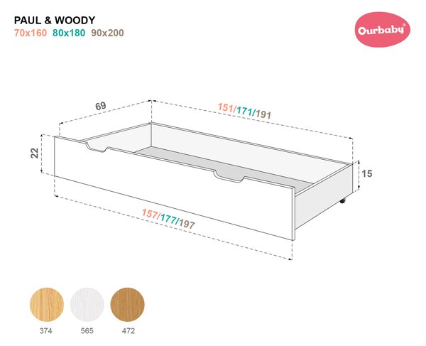 Ourbaby Frank House bed - Scandi 160x80 cm