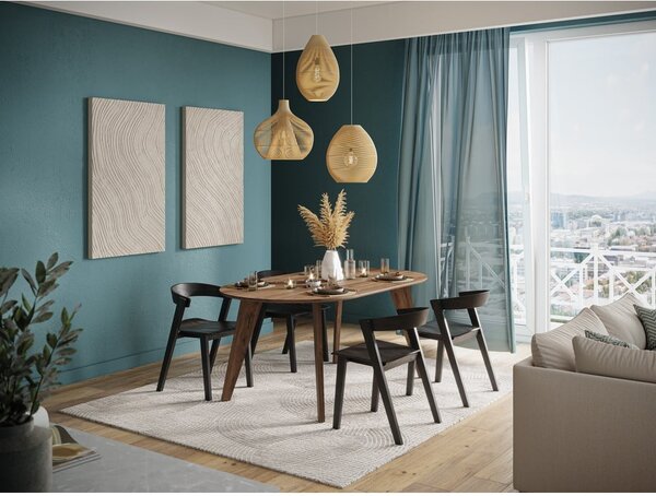 Blagovaonski stol s pločom stola u dekoru oraha u prirodnoj boji 100x180 cm Lago – TemaHome