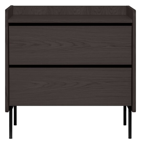 Crna visoka komoda u dekoru hrasta 80x82 cm Wrap – Bonami Selection