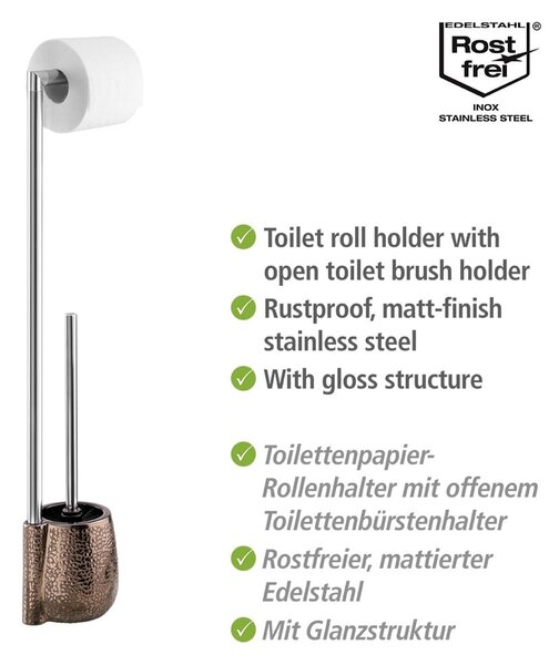 Smeđi keramički držač za WC papir sa četkom Marrakesh – Wenko