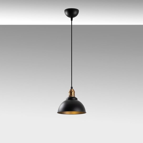 Crna viseća svjetiljka s metalnim sjenilom ø 21 cm Varzan – Opviq lights