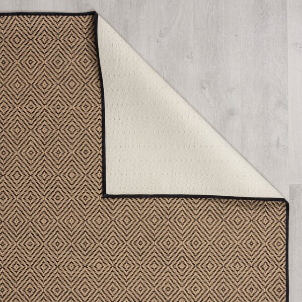 Crna/u prirodnoj boji jutena staza za stepenice 60x800 cm Diamond – Flair Rugs