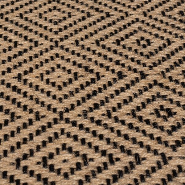 Crna/u prirodnoj boji jutena staza za stepenice 60x800 cm Diamond – Flair Rugs