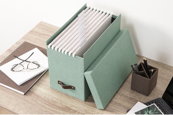Zeleni kartonski uredski organizator za dokumente Johan Canvas Paper Laminate – Bigso