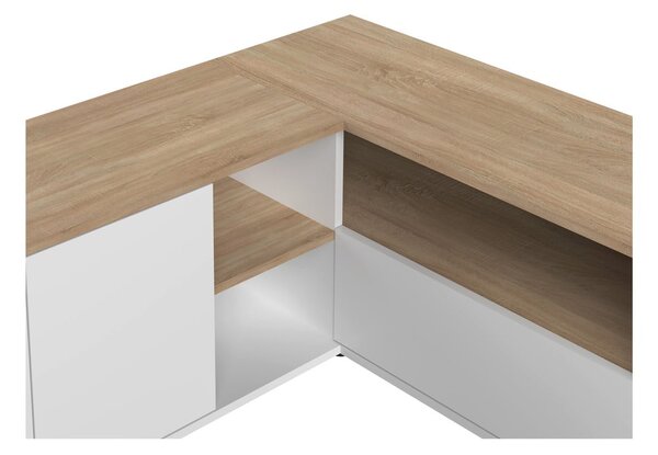 Bijela/u prirodnoj boji TV komoda u dekoru hrasta 90x45 cm Angle – TemaHome