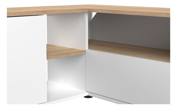 Bijela/u prirodnoj boji TV komoda u dekoru hrasta 90x45 cm Angle – TemaHome