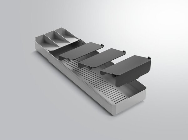Sivi plastičan organizator pribora 15 x 49 cm – Metaltex
