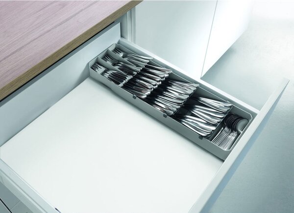 Sivi plastičan organizator pribora 15 x 49 cm – Metaltex