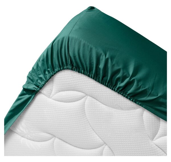 Zelena plahta s gumom od organskog pamuka 160x200 cm Biolina – douceur d'intérieur