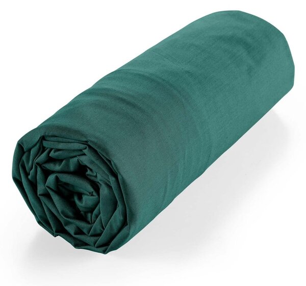 Zelena plahta s gumom od organskog pamuka 160x200 cm Biolina – douceur d'intérieur
