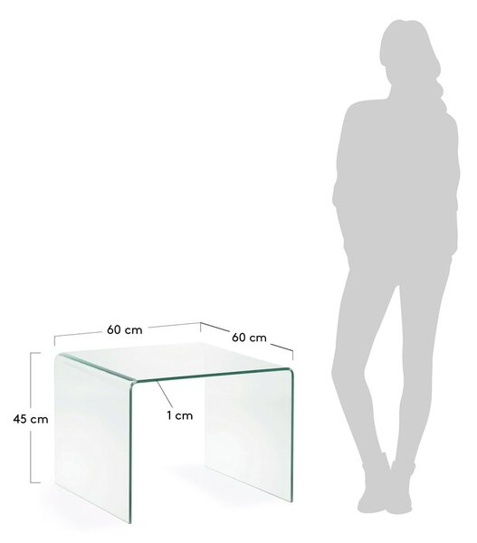 Stakleni pomoćni stol 60x60 cm Burano – Kave Home