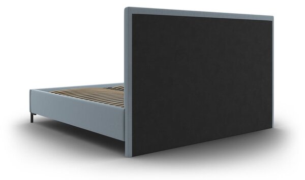 Svijetlo plavi tapecirani bračni krevet s prostorom za pohranu s podnicom 200x200 cm Casey – Mazzini Beds