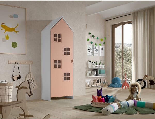 Bijela/ružičasta dječja garderoba 58x172x37 cm Casami Bruges – Vipack
