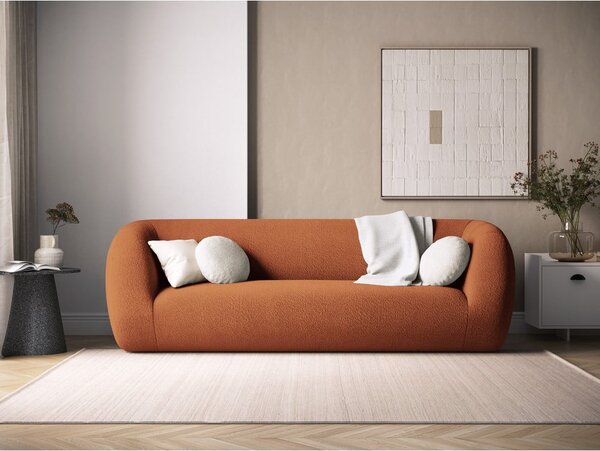 Narančasta sofa od bouclé tkanine 230 cm Essen – Cosmopolitan Design