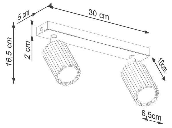 Smeđe-sivi metalni reflektor 6,5x30 cm Gleam – Sollux