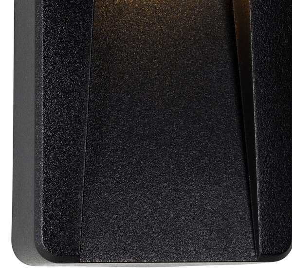 Set od 2 crne pravokutne vanjske zidne svjetiljke uključujući LED IP65 - Gem