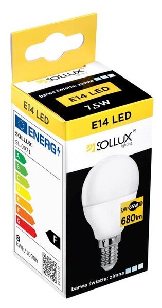 Neutralna LED žarulja E14, 7,5 W – Sollux