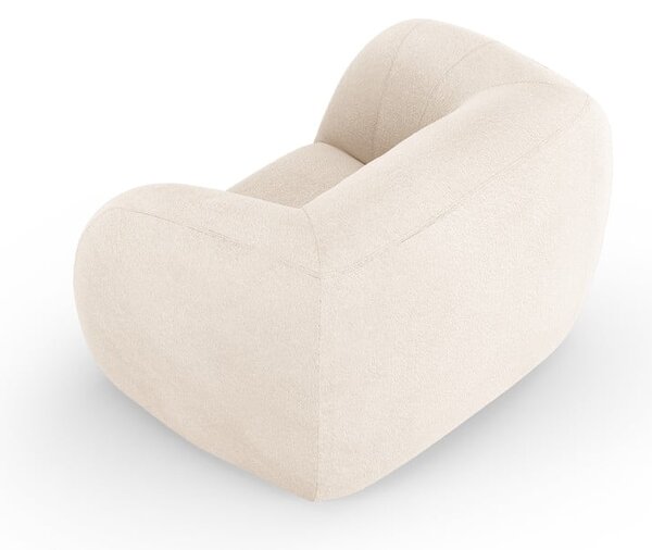 Krem fotelja od bouclé tkanine Essen – Cosmopolitan Design