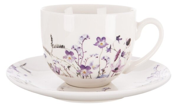 Bijela/ljubičasta porculanska šalica 280 ml Louka – Orion