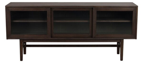 Smeđa vitrina u dekoru hrasta s kliznim vratima 170x75 cm Hazelton – Rowico