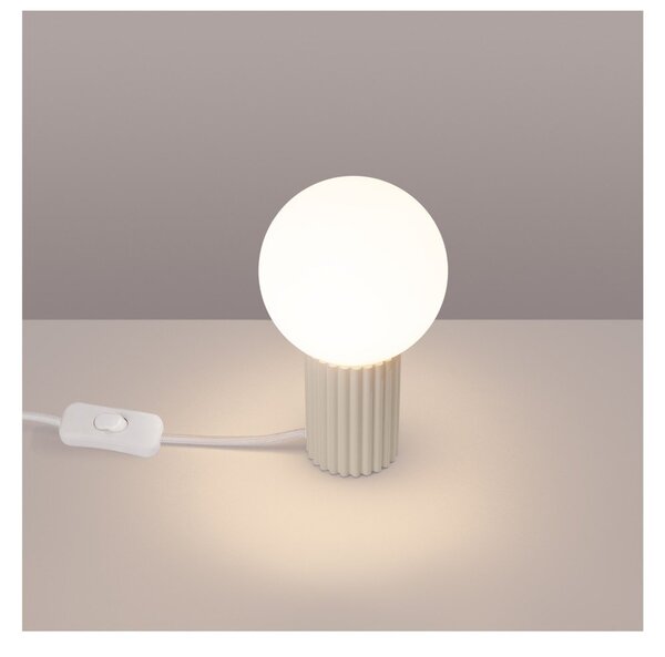 Krem stolna lampa sa staklenim sjenilom (visina 19 cm) Orbital – Sollux