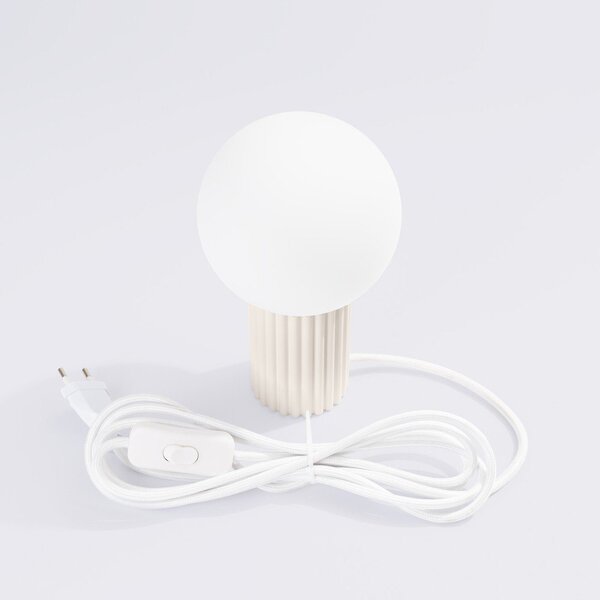 Krem stolna lampa sa staklenim sjenilom (visina 19 cm) Orbital – Sollux
