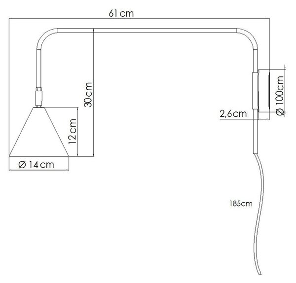 Krem zidna lampa s utikačem ø 14 cm Zylo – Sollux