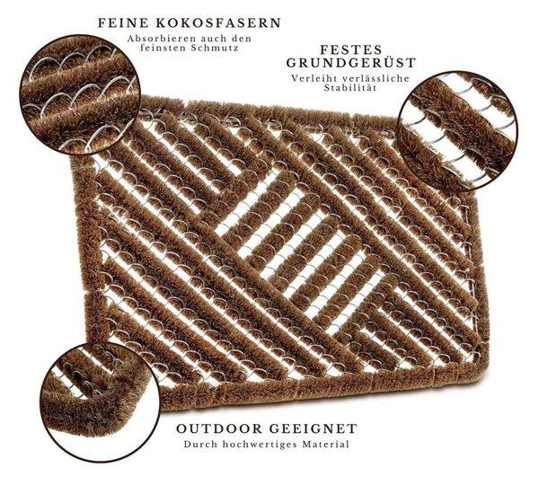 Otirač od kokosovih vlakana 40x60 cm Coco Natural – Hanse Home